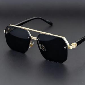 Wholesale Fashion Design Half Frame UV Protection Sunshade Square Frame Men's and Women's Outdoor Activity Tourism Sunglasses