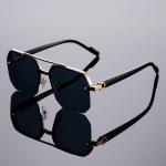 Wholesale Fashion Design Half Frame UV Protection Sunshade Square Frame Men's and Women's Outdoor Activity Tourism Sunglasses