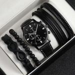 LP14 2026 Men's Luxury Large Quartz Watch Set with Bracelet Hot-Selling Mens Watch for Men Gift Reloj Montre Homme Cross-Border