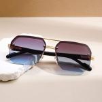 Wholesale Fashion Design Half Frame UV Protection Sunshade Square Frame Men's and Women's Outdoor Activity Tourism Sunglasses