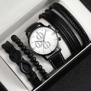 LP14 2026 Men's Luxury Large Quartz Watch Set with Bracelet Hot-Selling Mens Watch for Men Gift Reloj Montre Homme Cross-Border