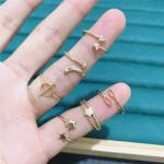 Korean Style Fashion New Simple Silver Plated Fadeless Open Gloss Ring Tight Curse Animal Fox Plane Ring Ring