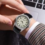 Men's Quartz Fashion Watch-Waterproof Business Style Alloy PU Leather Band-41mm Pointer 9mm Thickness-Wholesale