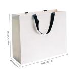 Plain White Paper Gift Bags With Black Satin Ribbon Handles Matte Blank Paper Totes for Custom Logo Brand Packaging