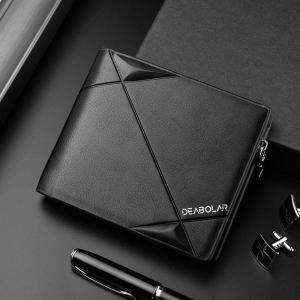 Wholesale High Quality Open Three Fold Short Waterproof Money Bags for Young Men's Wallets
