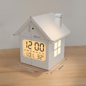 New Promotion Cute Alarm Night Smart Nightstand Small Table Large Bedside Digital Calendar House Clock Design for Teen Girl Gift