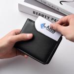 Ultra Slim Premium PU Leather Wallet with ID Window, Men's Leather Cardholder Wallet