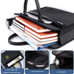 Men's Large Capacity Soft Oxford Handbag Waterproof Office Briefcase for Meetings and Business Documents File Bag for Laptop