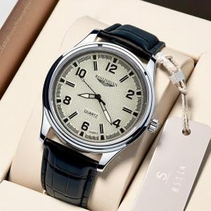 Men's Quartz Fashion Watch-Waterproof Business Style Alloy PU Leather Band-41mm Pointer 9mm Thickness-Wholesale