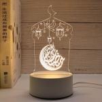 Multiple Styles USB Plug-in Eid Mubarak Muslim Festival Decorative Lamp Ramadan Ornament Home Bedroom Party 3d Led Night Light