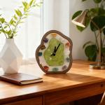 2026 Wholesale Retro Vintage Style Quartz Table Clock Modern Fashion Rough Stone Clock Ornament for Gift