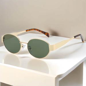 Women's Designer Round Metal Sunglasses Wholesale Promotion UV400 Optical Lenses Fashionable Sun Glasses