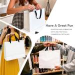 Plain White Paper Gift Bags With Black Satin Ribbon Handles Matte Blank Paper Totes for Custom Logo Brand Packaging