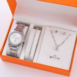 LP13 2026 New Trendy Women's Quartz Watch Waterproof Alloy Five-Piece Set Stainless Steel Band Ready Stock Jewelry Set