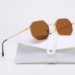 012 Unisex Sunglasses Men and Women Retro Sunglasses Unique Vintage Square Shape Lens Gold Metal Frame Sun Glasses Shades