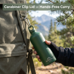Custom Logo 500ml Aluminum Sports Water Bottle Wholesale BPA Free Metal Travel Flask with Carabiner for Corporate Event Gifts