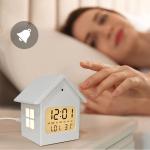 New Promotion Cute Alarm Night Smart Nightstand Small Table Large Bedside Digital Calendar House Clock Design for Teen Girl Gift