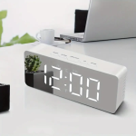 LED Multi-function Snooze Display White Time Table Alarm Digital Clock Modern Mirror Alarm Clock LED White Light Table Lamp