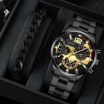 LP11 Men's Classic Calendar, Casual Business Fashion Trend Belt, Night Light Pointer, Men's Single Calendar, Quartz Watch