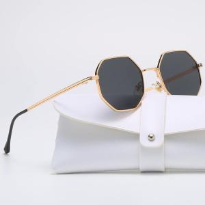 012 Unisex Sunglasses Men and Women Retro Sunglasses Unique Vintage Square Shape Lens Gold Metal Frame Sun Glasses Shades