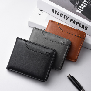 Ultra Slim Premium PU Leather Wallet with ID Window, Men's Leather Cardholder Wallet