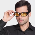 2026 New Arrivals Night Driver Driving clear Vision Protective Glasses Yellow Windproof Mirror Night Vision Mirror