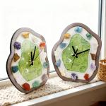 2026 Wholesale Retro Vintage Style Quartz Table Clock Modern Fashion Rough Stone Clock Ornament for Gift
