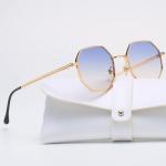 012 Unisex Sunglasses Men and Women Retro Sunglasses Unique Vintage Square Shape Lens Gold Metal Frame Sun Glasses Shades