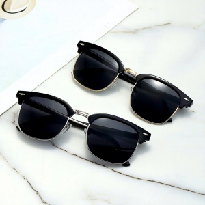 Custom logo Lens and Frames Classic 3016 Retro Full-Frame Sunglasses Trendy Fashion Colored Film Reflective UV400 Lenses