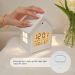New Promotion Cute Alarm Night Smart Nightstand Small Table Large Bedside Digital Calendar House Clock Design for Teen Girl Gift